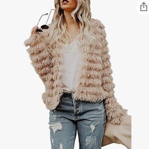 Faux Fur Shaggy Cardigan